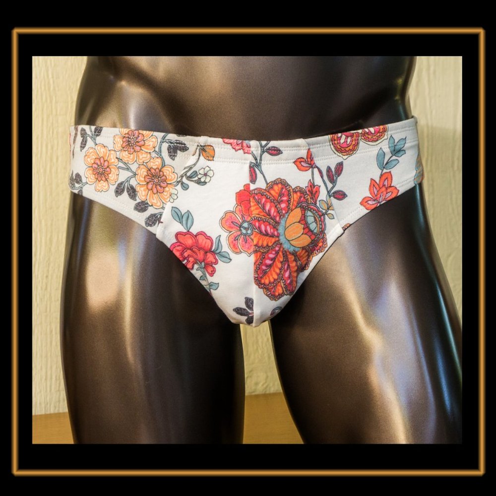 Mens Cotton Floral Brief Handmade